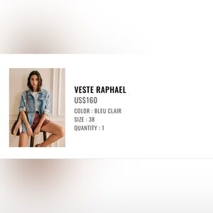 Sézane. Brand new Veste Raphael. Size 38. Blue.